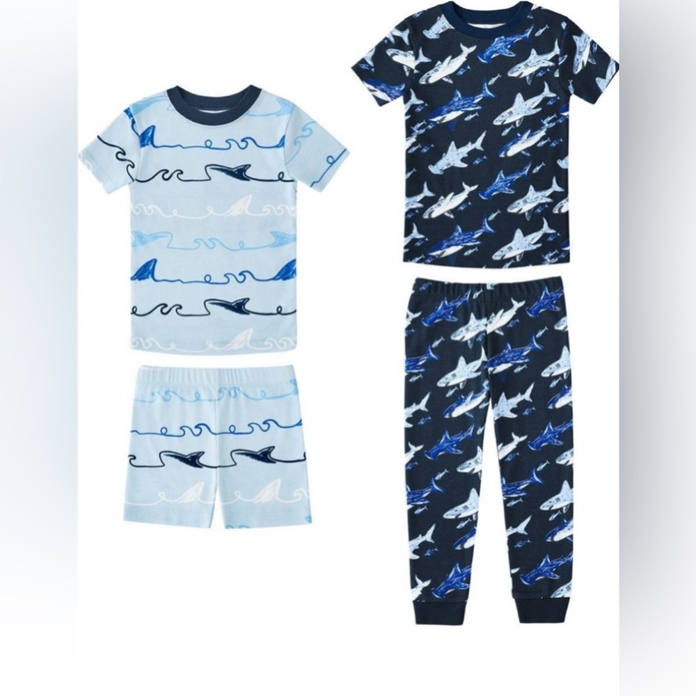 Toddler Boys 4 Piece Pajama Set 100% Organic Cotton By Member’s Mark Size 3T NWT